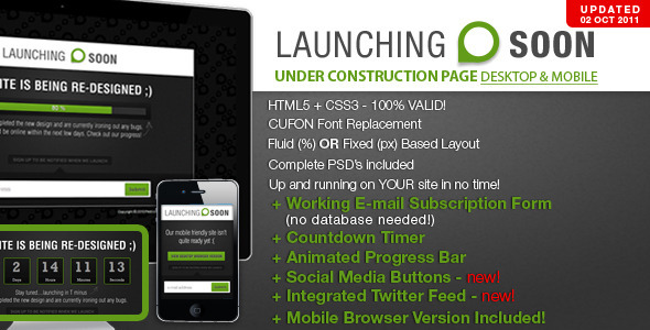 Launching Soon - Under Construction Page - Under Construction Specialty Pages