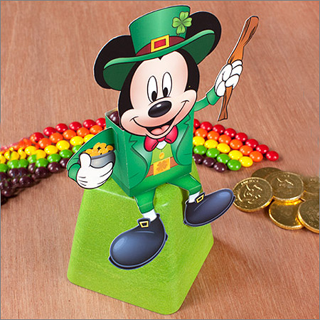 Disney 2012 St. Patrick's Day Papercraft Mickey Mouse Candy Box