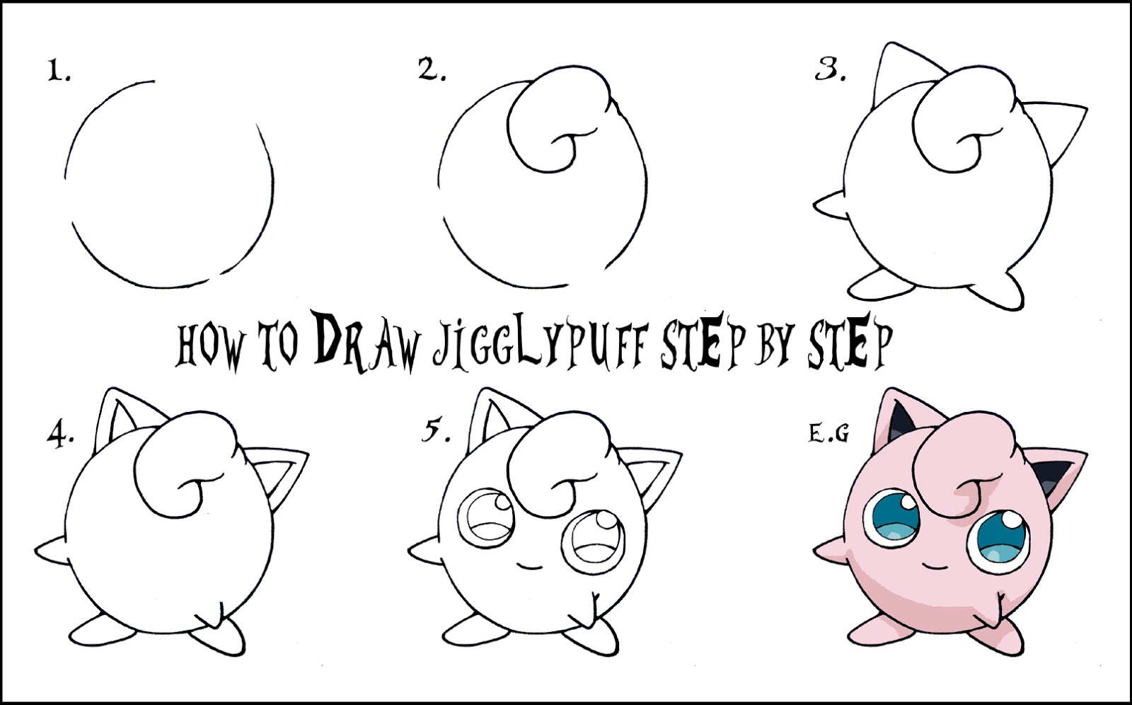 DARYL HOBSON ARTWORK: How To Draw A Pokemon Step By Step: JIGGLYPUFF