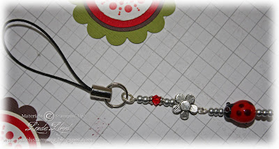 LadyBug mobile phone charm closeup