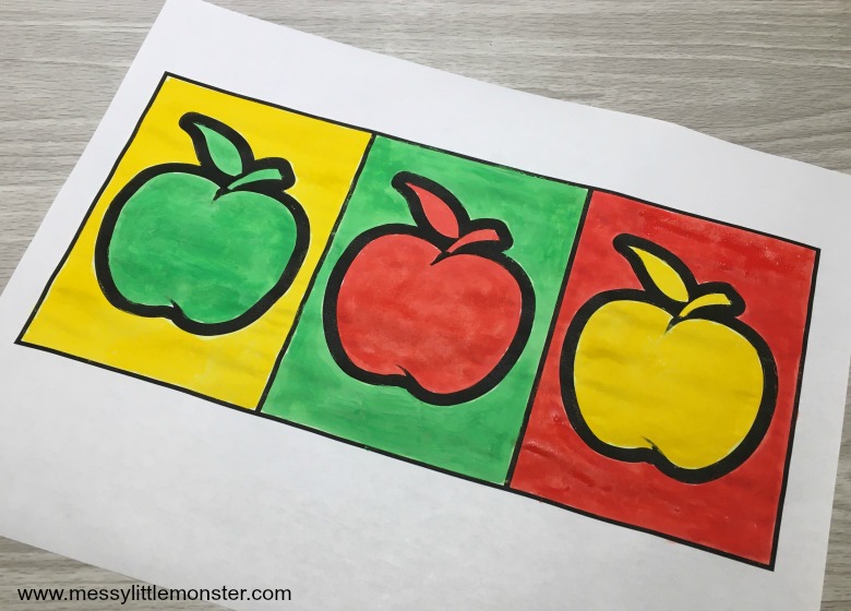 pop art apple printable