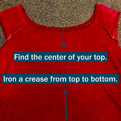 Center marked on red top with instruction on labels.