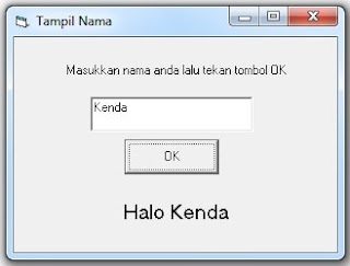 Program Sederhana Tampil Nama Dengan VB 6