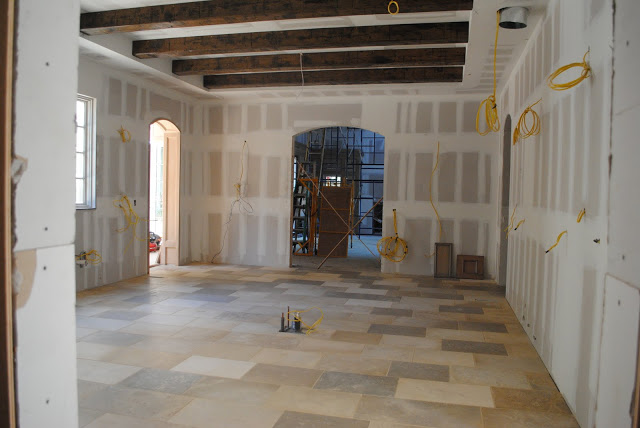 During construction of French chateau kitchen by Enchanted Home