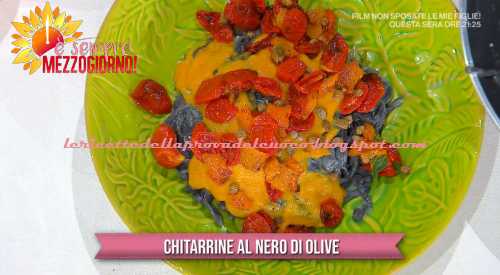 Chitarrine al nero di olive ricetta Antonella Ricci