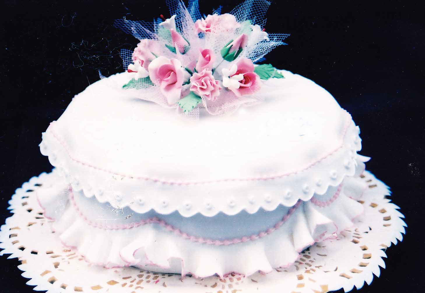 Homemade wedding cake with