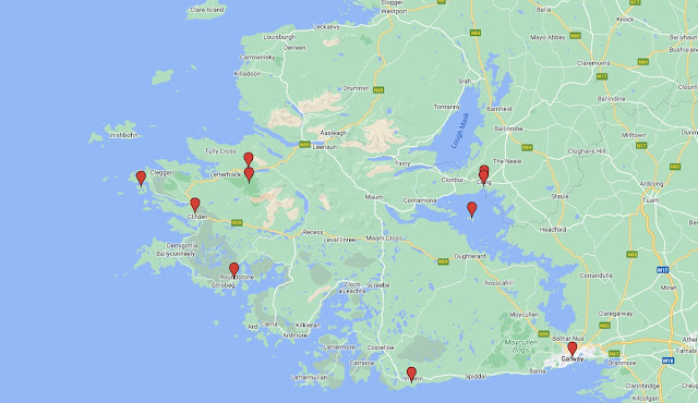 Galway to Connemara road trip map
