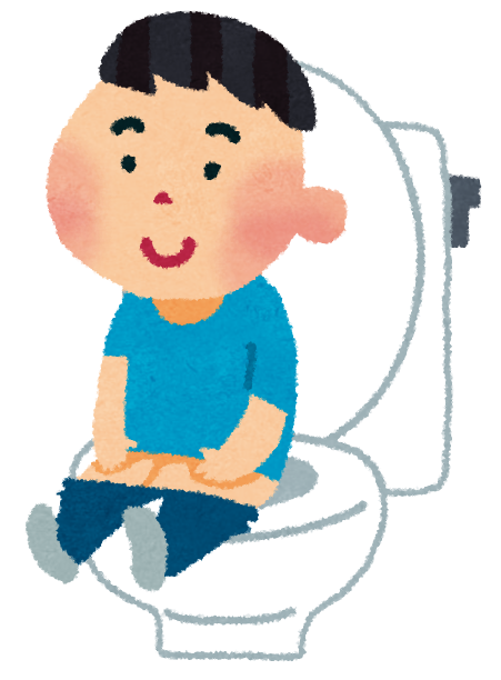 無料イラスト かわいいフリー素材集 トイレに座る男の子のイラスト