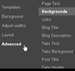 Blogger new UI layout template designer ADVANCED setting