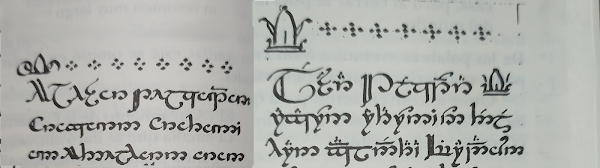 Fragmentos de la Carta del Rey en tengwar