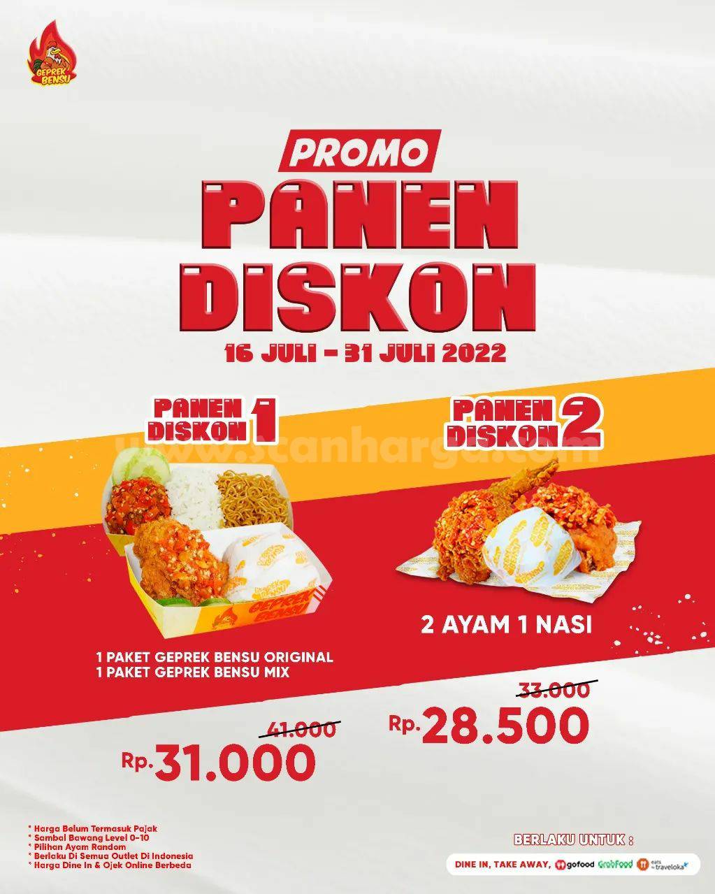 GEPREK BENSU Promo PANEN DISKON - Harga mulai Rp 28.500 /paket