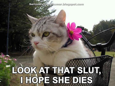 Cute kittie - look at that slut, I hope she dies lol :D