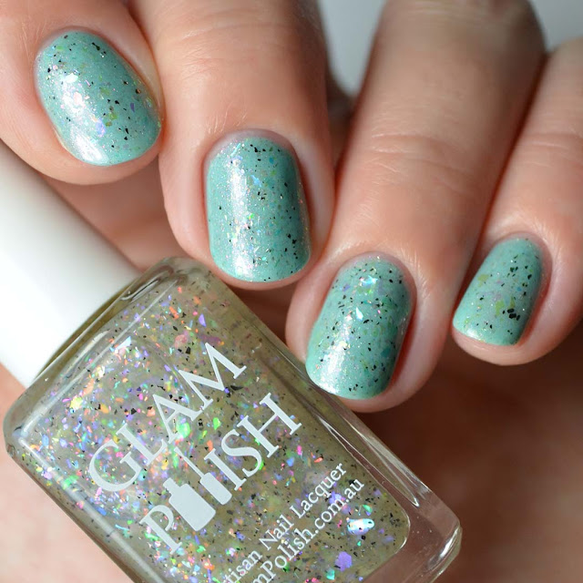 iridescent flakie nail polish topper