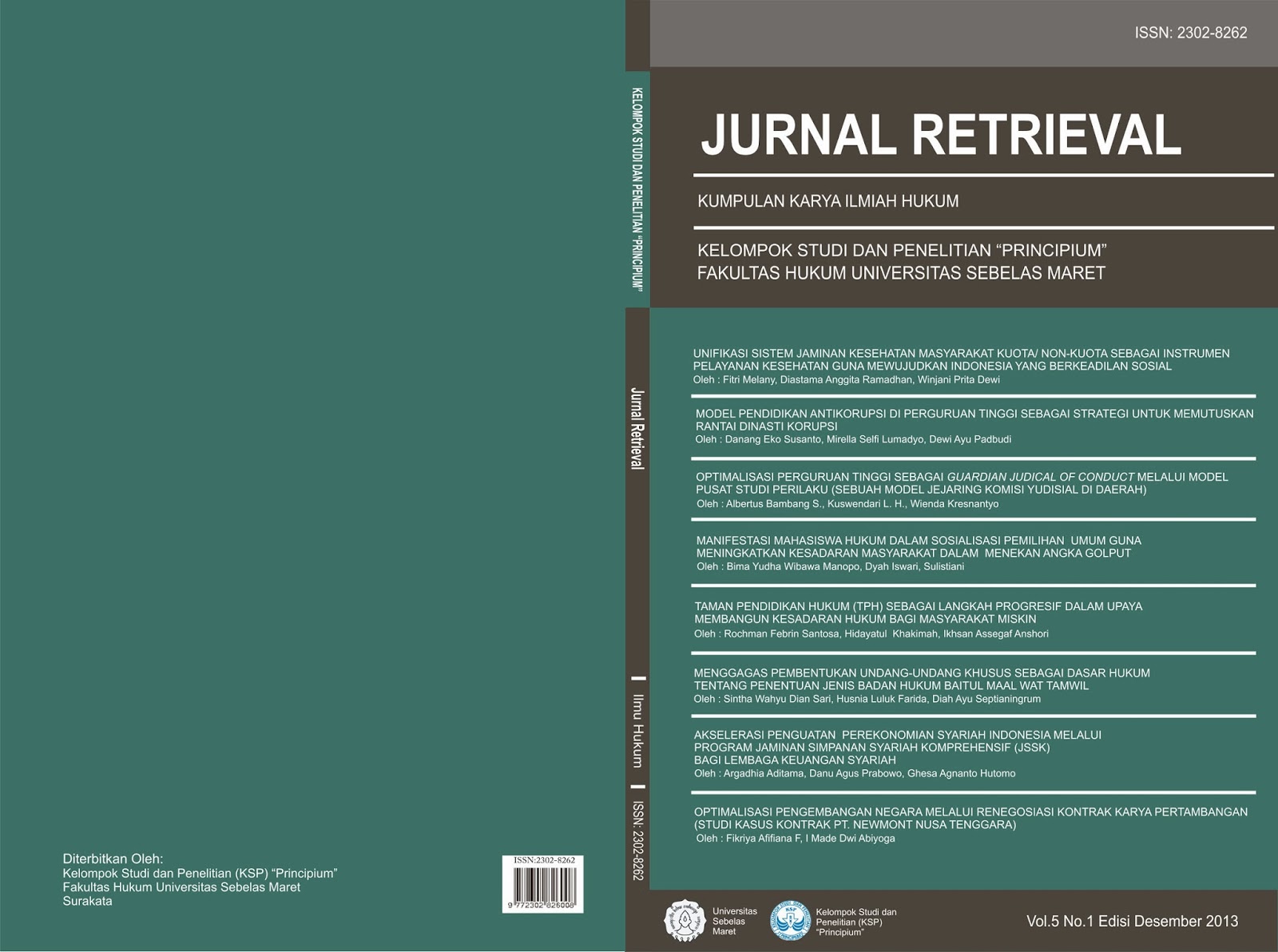 Jurnal Retrival Volume 5 Nomor 1 Edisi Desember 2013 ~ KSP 