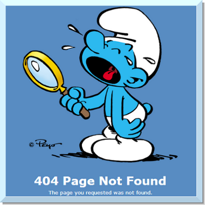  Smurf'ed 404 page