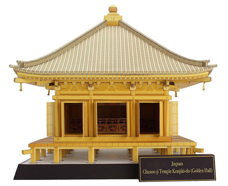 Chuson-ji Temple Konjiki-do Papercraft Golden Hall