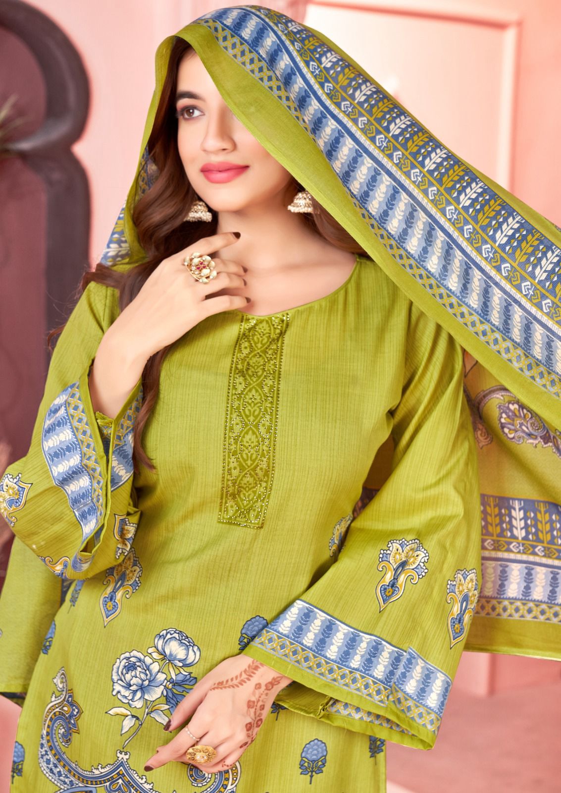 Mahek Nafisa Cotton Soft Cotton Swarovski Diamond Work Karachi Salwar Suits