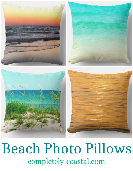 Beach Photo Pillow Coastal Pillow