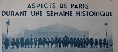 barrage de la garde mobile sur le pont de la Concorde à Paris le 6 février 1934