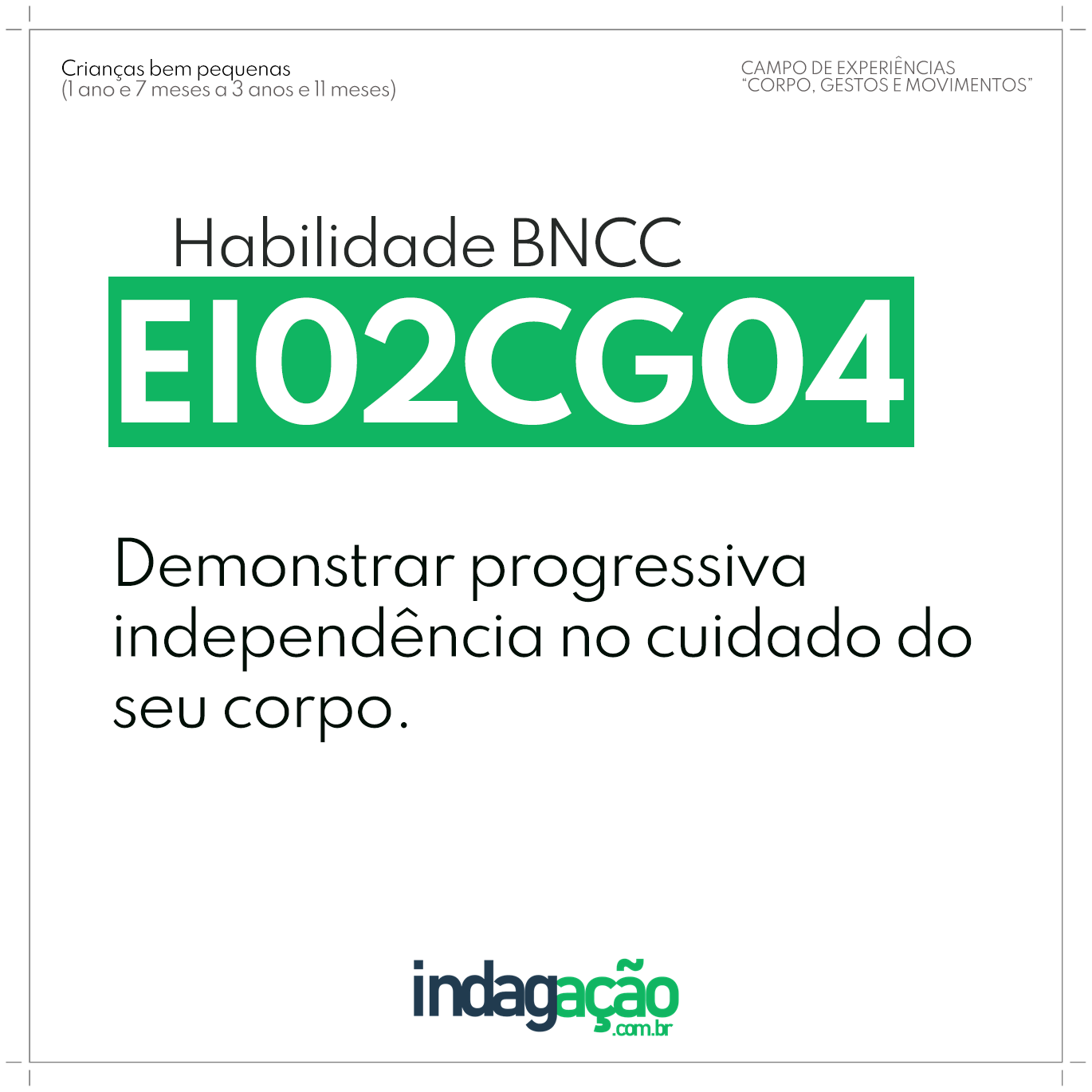 Habilidade EI02CG04 BNCC