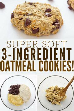 Ready under 20 minutes, these healthy, chewy and soft banana & oatmeal cookies are made with only 3 simple ingredients. Flourless, eggless, low-calorie and low-fat these delicious cookies are made without butter, brown sugar or baking soda. Most homemade traditional oatmeal cookie recipes require that the dough is chilled before cooking, well, not here. Paleo, vegan, gluten-free and dairy-free. Are you on a low cholesterol diet? Give these a shot! | www.onecleverchef.com