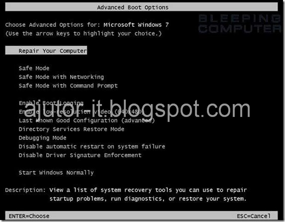 Windows 7 Advanced Boot Options