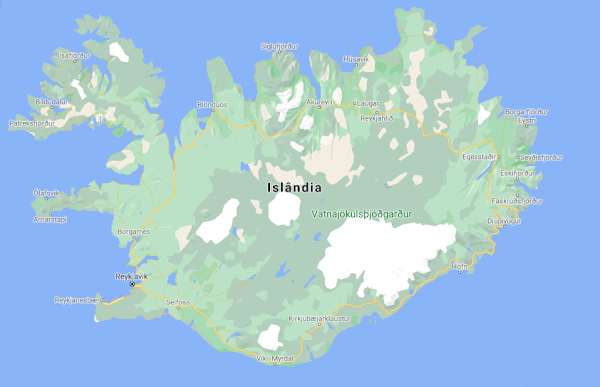 Islândia no google maps