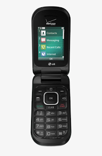 LG Revere 3 black flip phone. Mobile phone, cell phone.