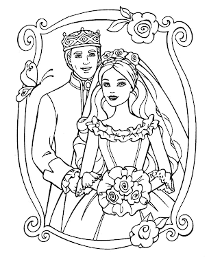 barbie coloring pages free. Ken and Barbie Coloring Pages