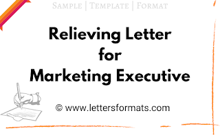 relieving letter format for marketing manager