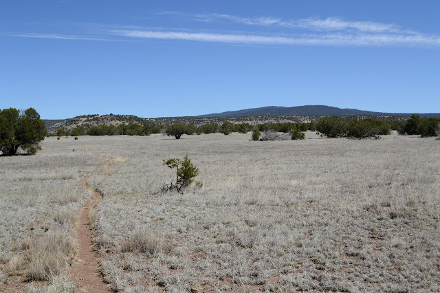 trail along the long, flat mesa