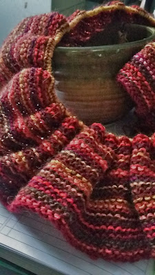 Autumn Fire super scarf knit for https://www.etsy.com/shop/JeannieGrayKnits?ref=hdr_shop_menu