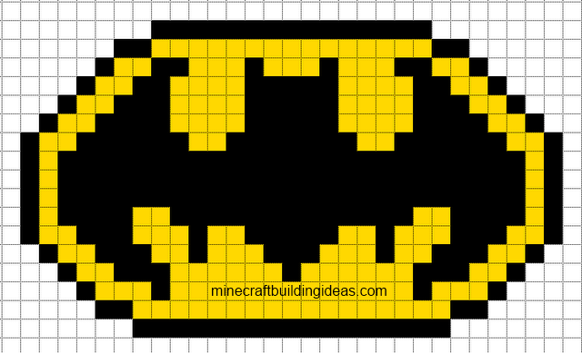 Minecraft Pixel Art Templates: Batman Logo