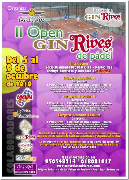 II Open Rives Padel en el Centro Ocio Las Cubiertas