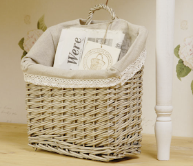 rattan magazine basket, lined