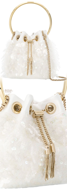 ♦Jimmy Choo white Bon Bon dumpling bag #jimmychoo #bags #brilliantluxury