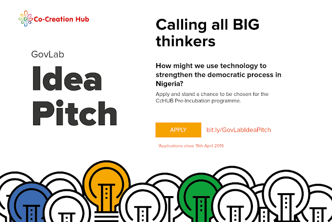 Co-cretion Hub GovLab Idea Pitch 2019 ( Cash Prize)  - How might we use technology to strengthen the democratic process in Nigeria