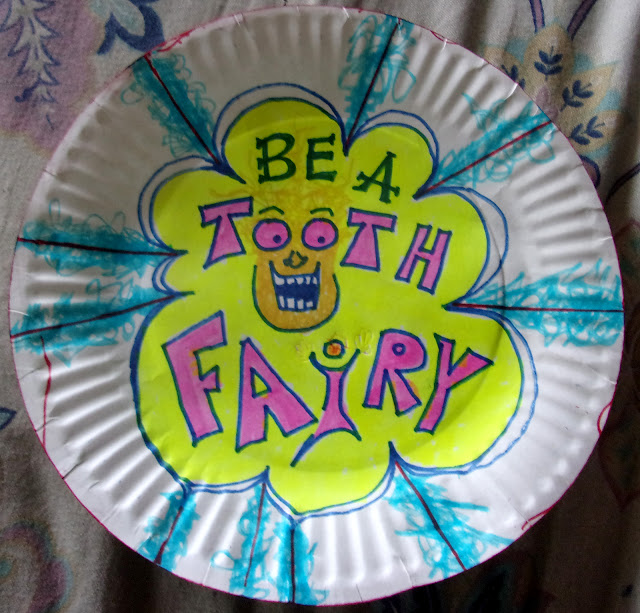 Drawing on a Paper Plate - meme for a friend's GoFundMe Dentures Fundraiser