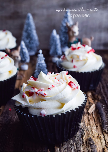 cupcakes mocha vainilla y menta