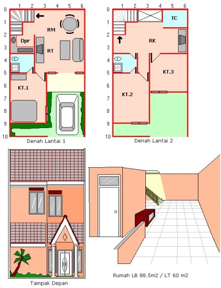 Design Rumah  Dengan Luas  Tanah  60 m2 Hari ini Berita Lampung