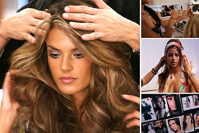  best celebrity hairstyles Alessandra Ambrosio getting her hair fixed