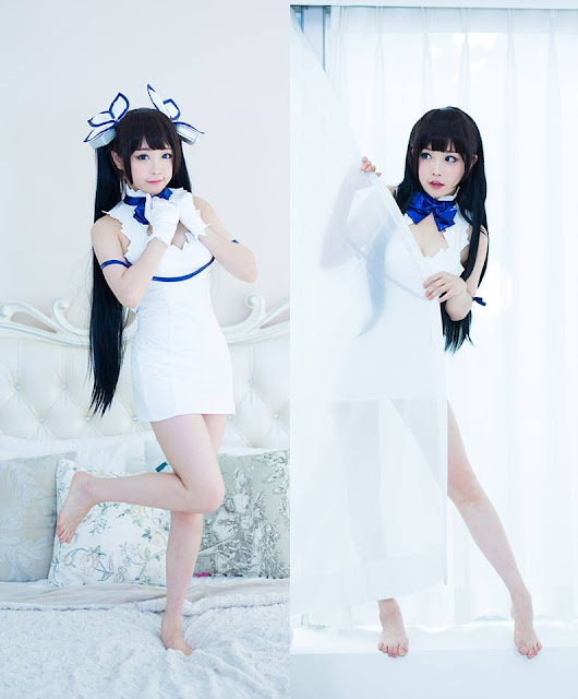 Cosplayer, Hestia, DanMachi, Anime, Jepang, Tomia, Seksi, Gambar