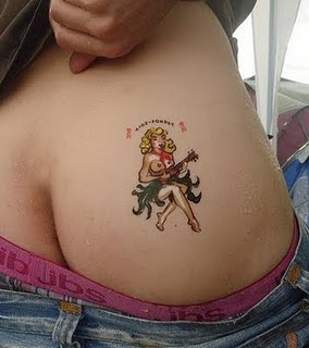 Buttocks Guitar Girls Tattoo gallery