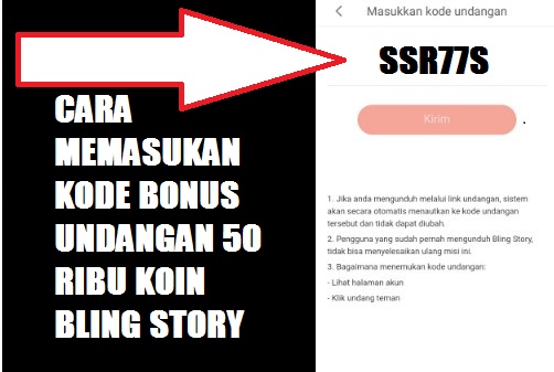 Cara Memasukan Kode Undangan Bling Story