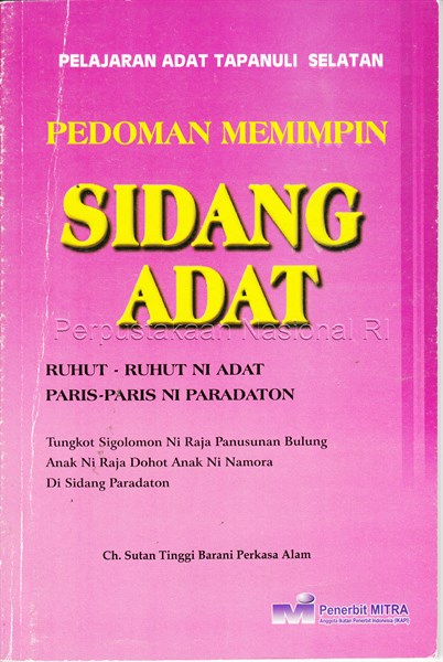 Buku: Pedoman Memimpin Sidang Adat