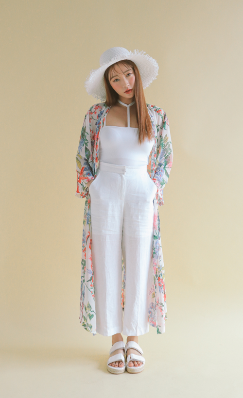 Long-Sleeve Floral Robe