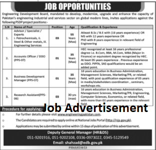 Jobs 2024 Engineering Development Board (Government of Pakistan) Apply Online