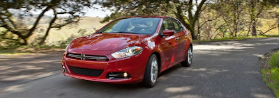 2013 Dodge Dart red cornering