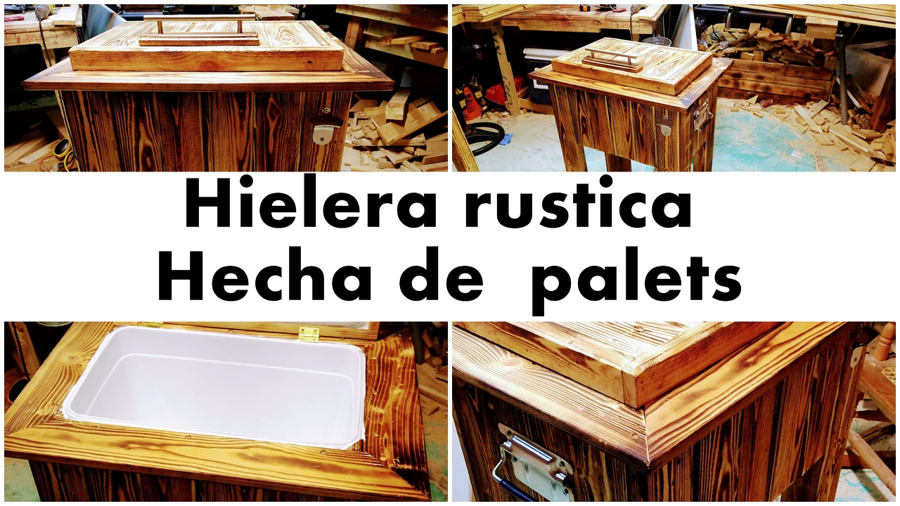 como hacer hielera de madera rustica con palets reciclados