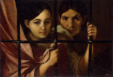 Two Women Behind a Grille by Bartolome Esteban Murillo - Genre Paintings from Hermitage Museum